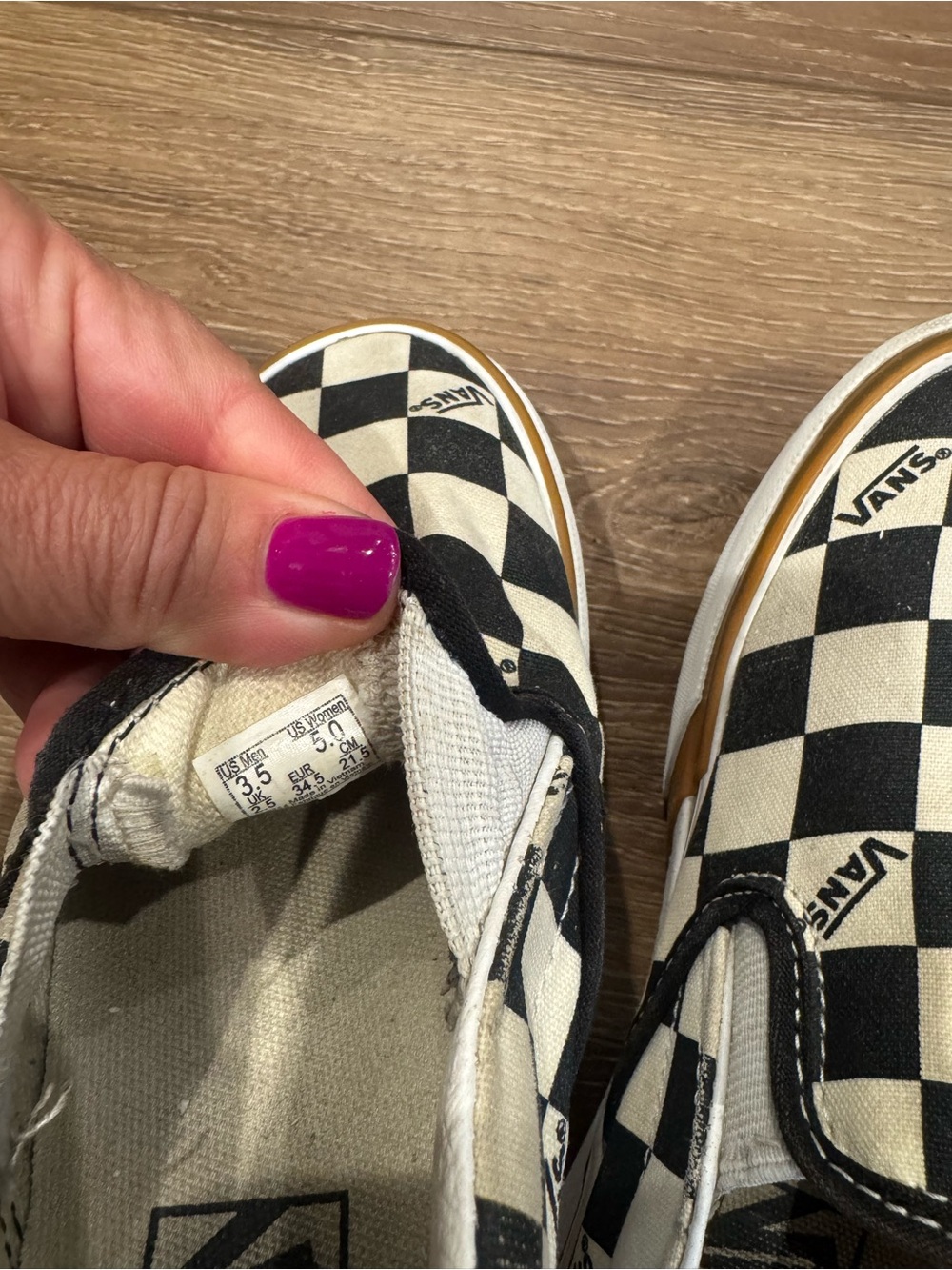 Vans Checkerboard Stacked Slip-On Platform Sneakers black & white Gum women’s 5 - Picture 4 of 9